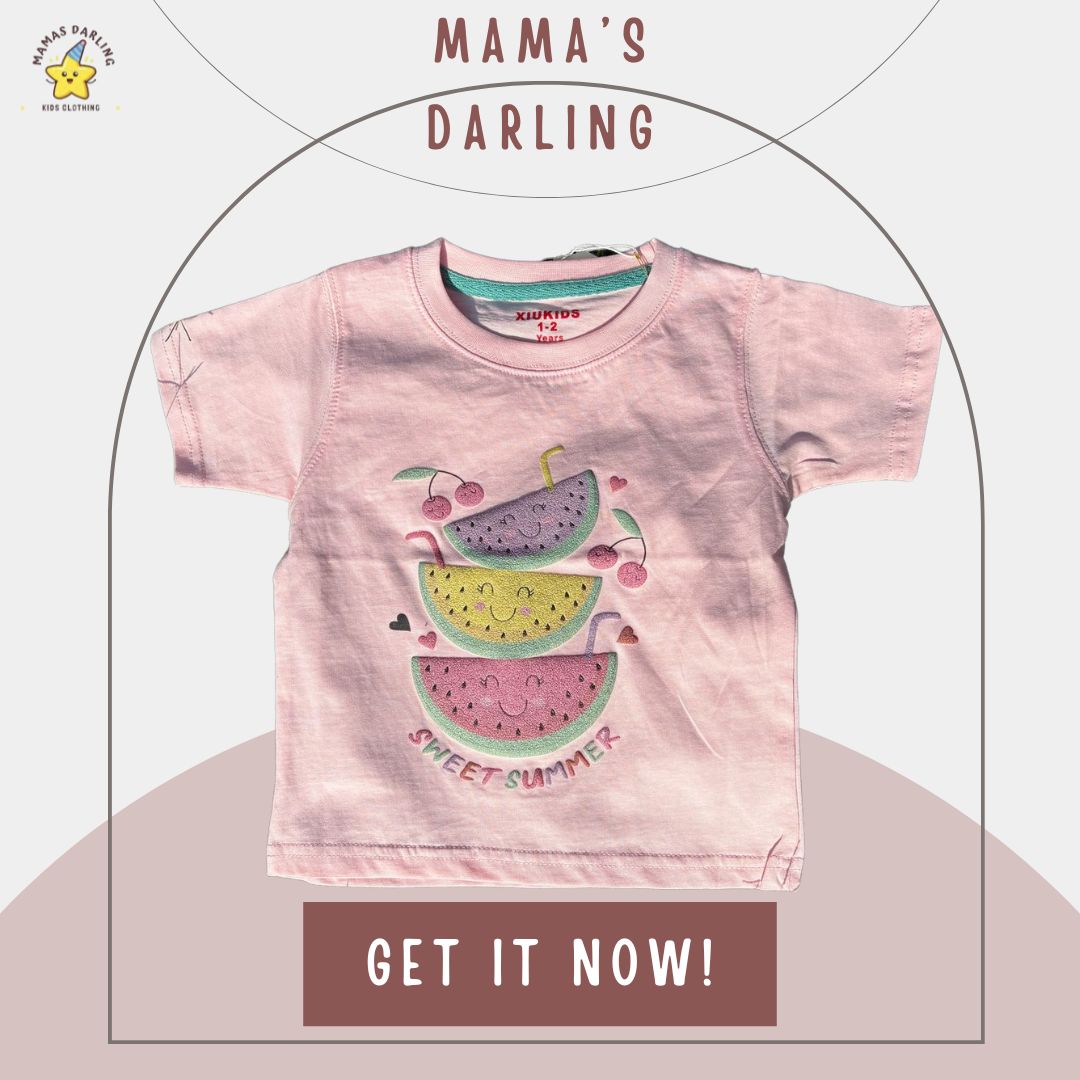 Pink embossed water melon T-Shirt