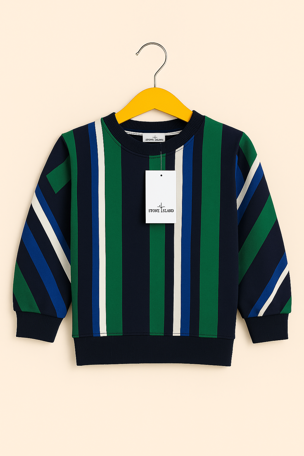 Stone Island Striped Kids Sweatshirt – Green & Blue