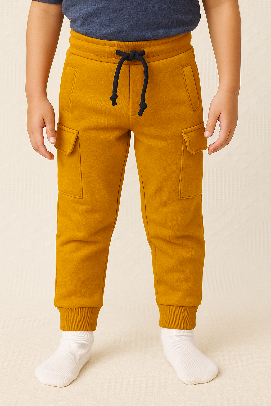 Mustard cargo jogger pants :MANGO