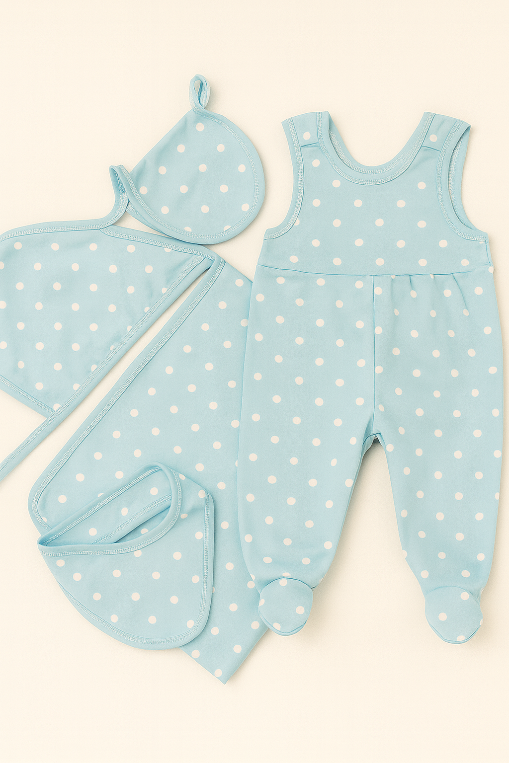 Baby Blue Polka Dot Clothing Set