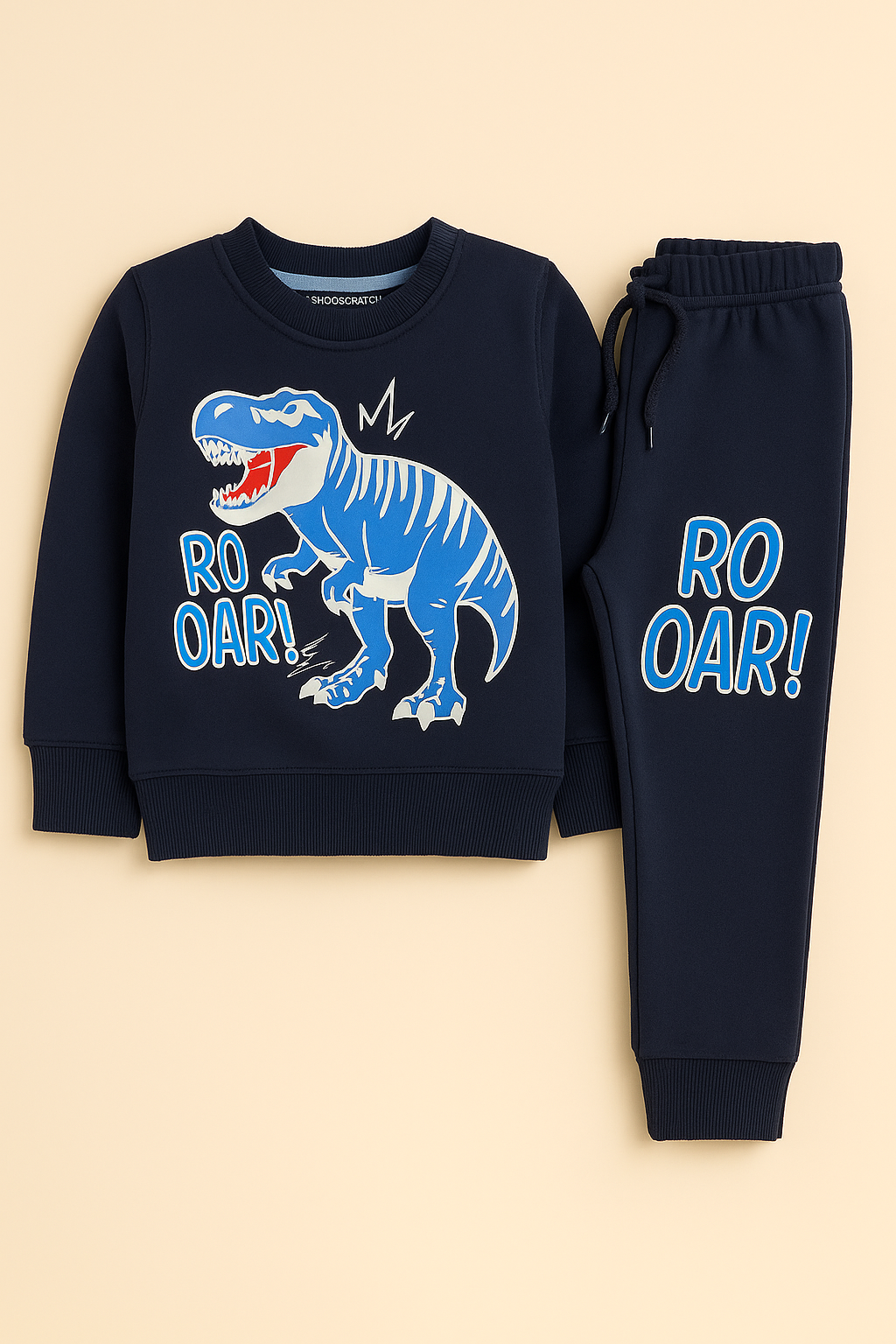 Boys' "ROAR!" Dinosaur Tracksuit Set – Royal Blue