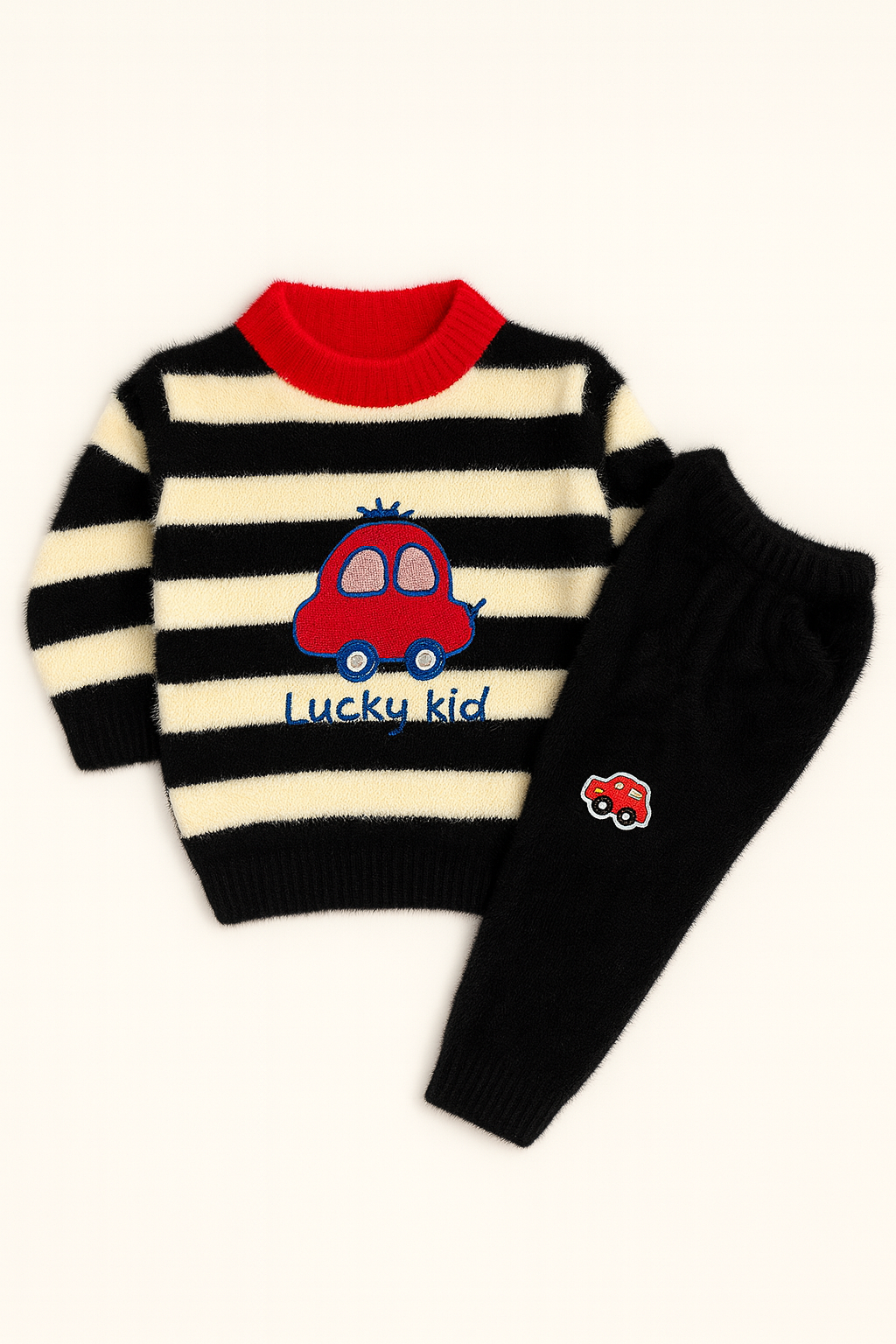 Striped Fuzzy Sweater & Pants Set – Lucky Kid (Imported stuff)