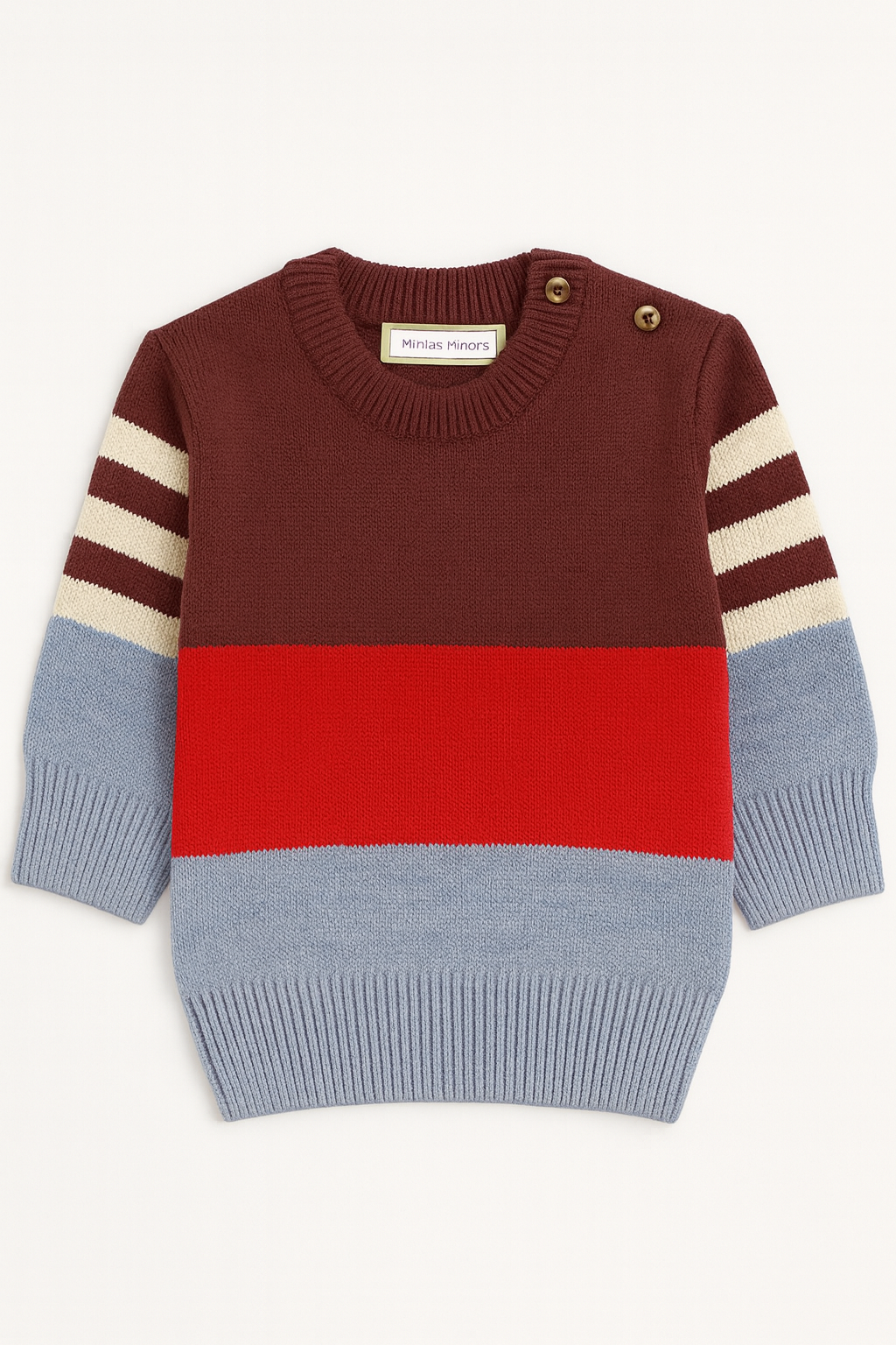 Boys Striped Sweater (Maroon & Blue): Mini Minors