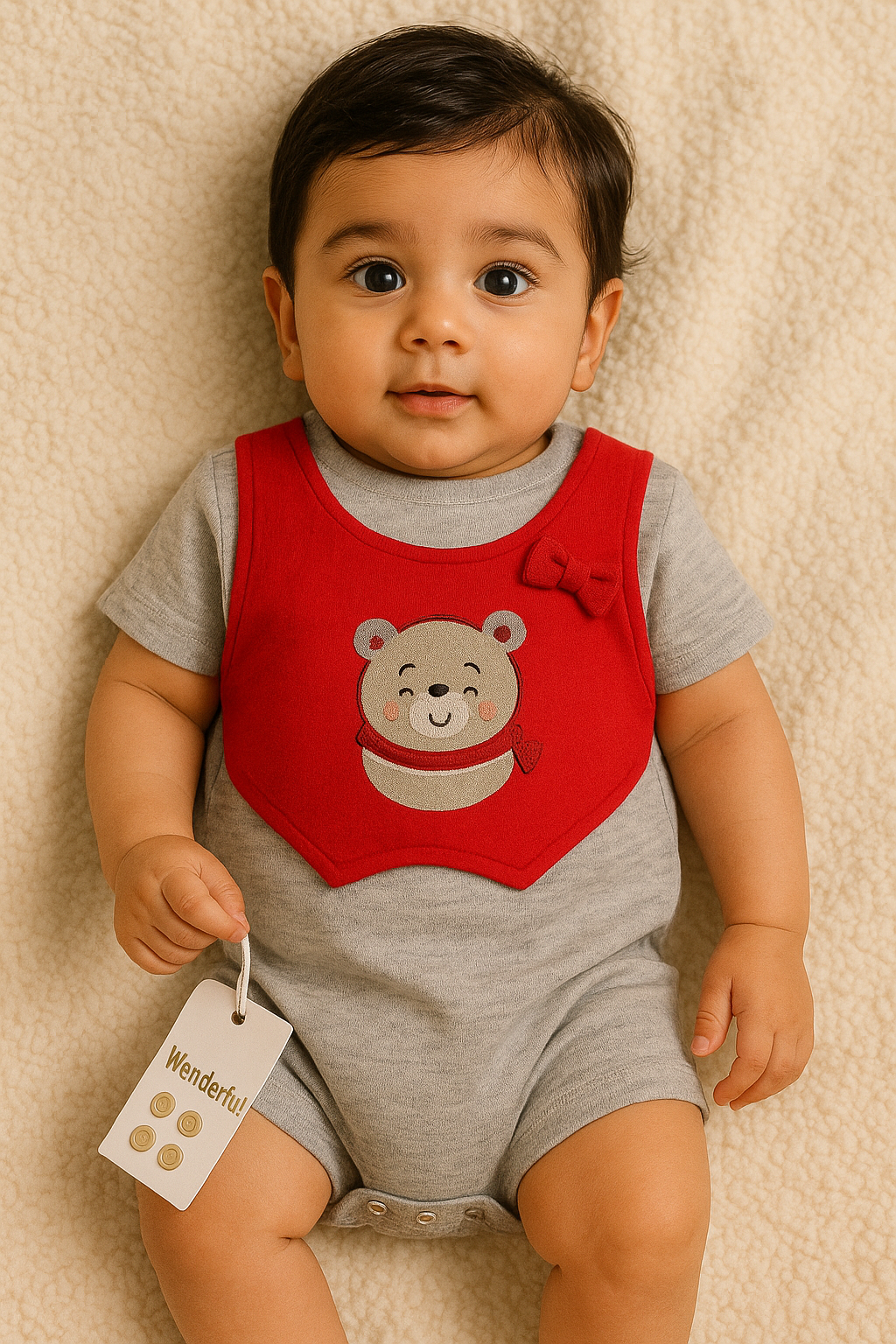 Romper Set Red and grey-Imported from Thailand