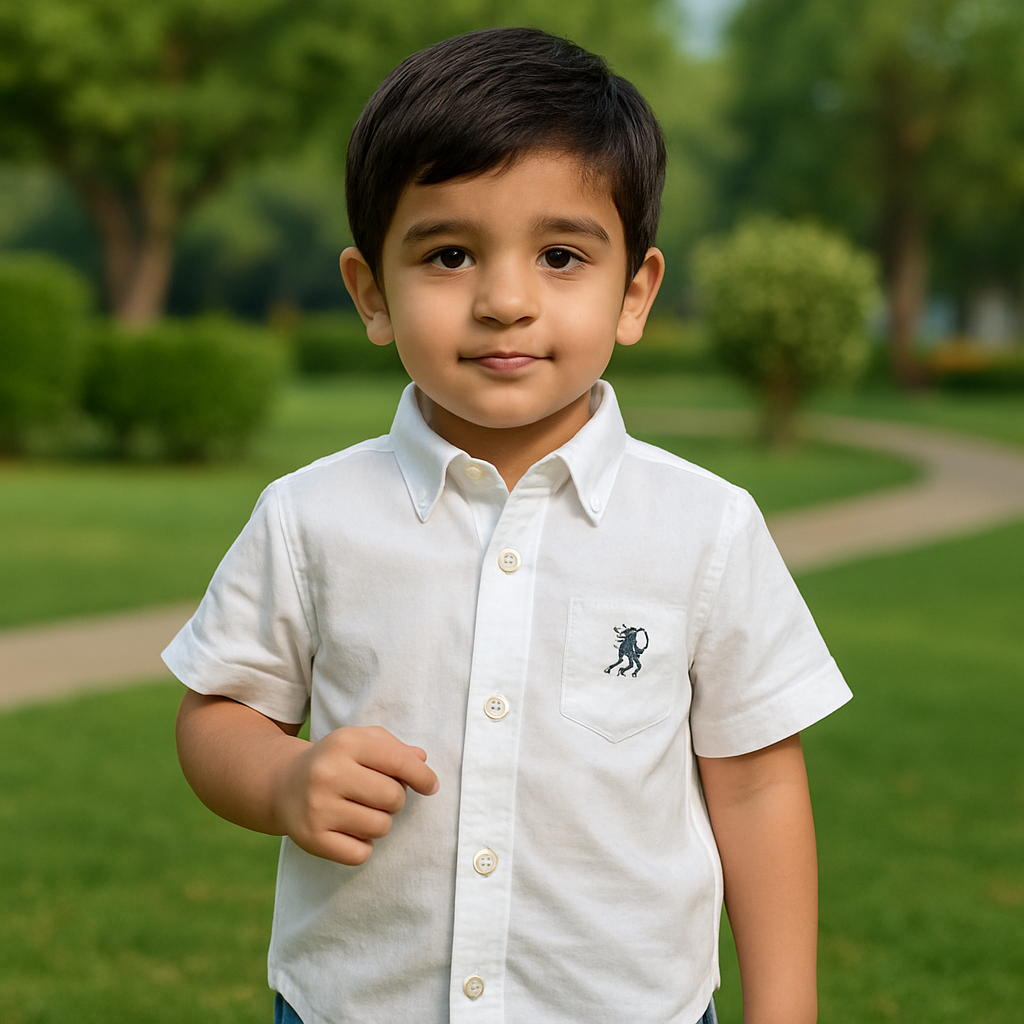 White casual cotton shirt