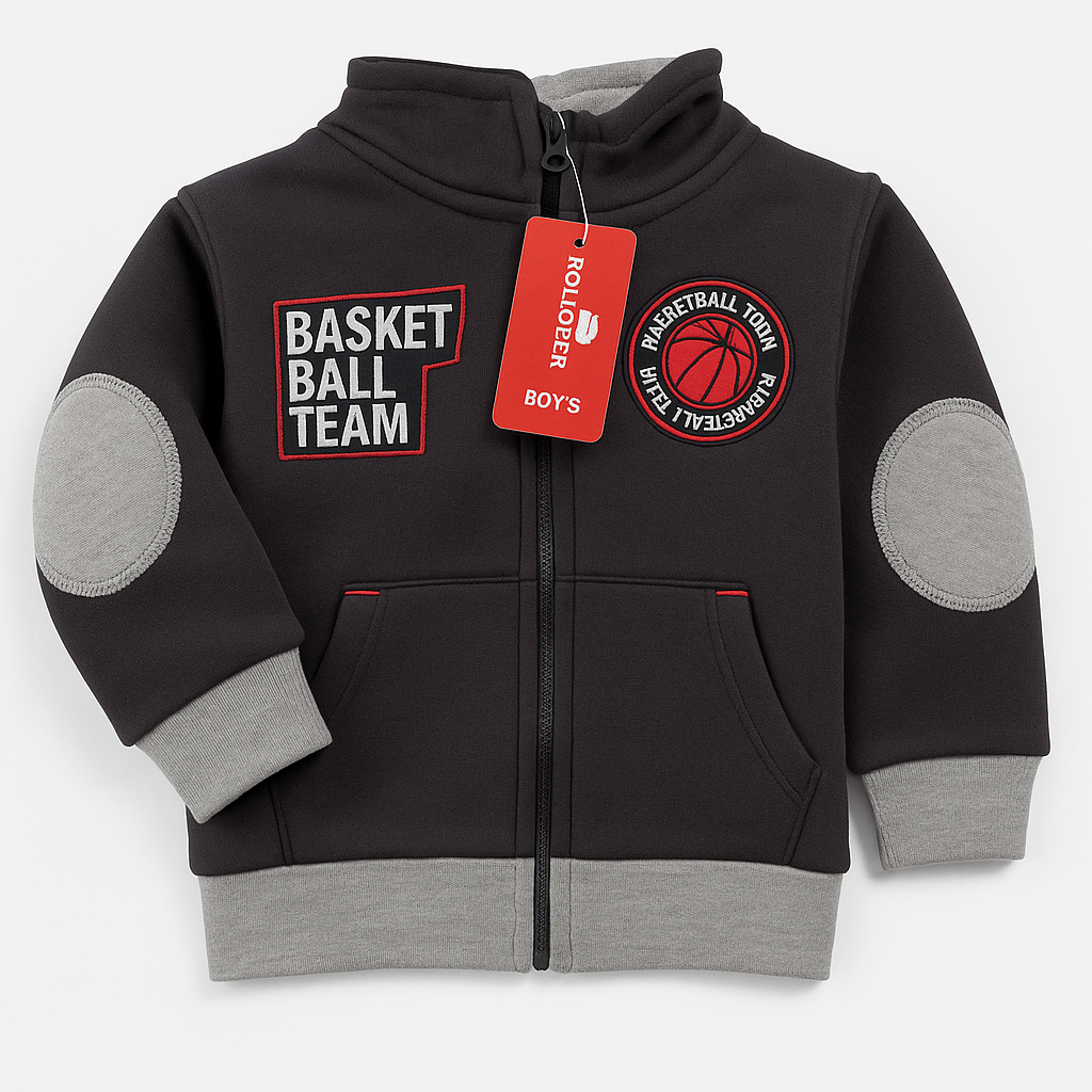 Boys “Basketball Team” Zip-Up :ROLLOVER