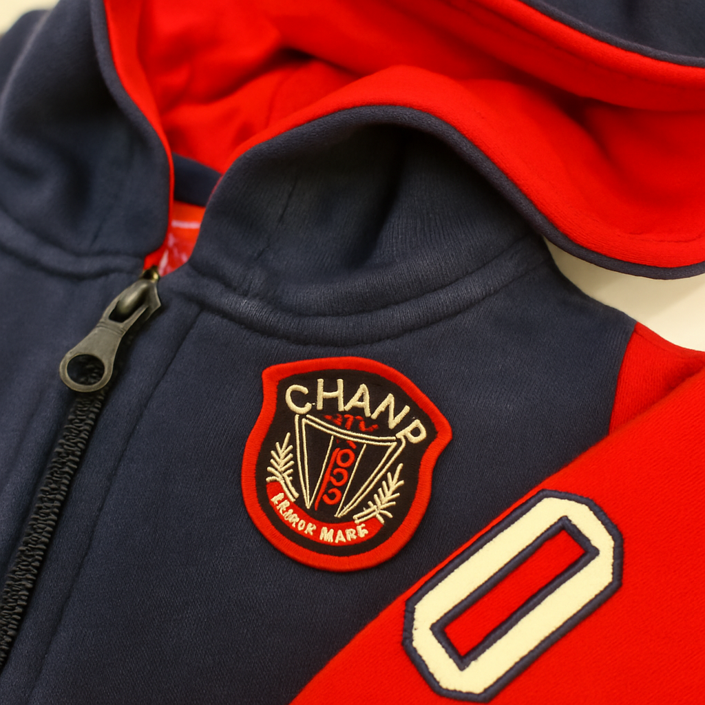 Boys’ Navy & Red “Champ” Sports Hoodie Set
