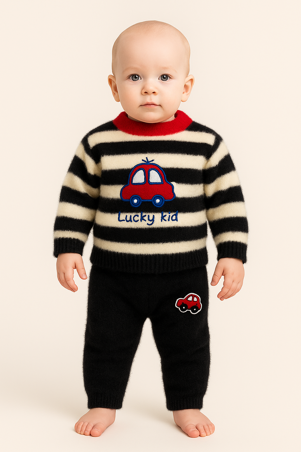 Striped Fuzzy Sweater & Pants Set – Lucky Kid (Imported stuff)