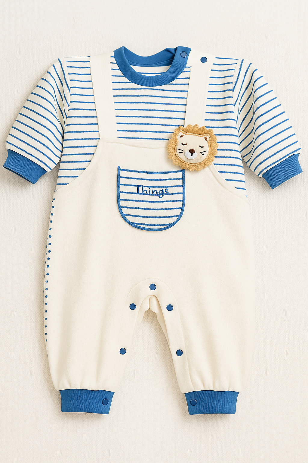 Striped Lion Baby Jumpsuit