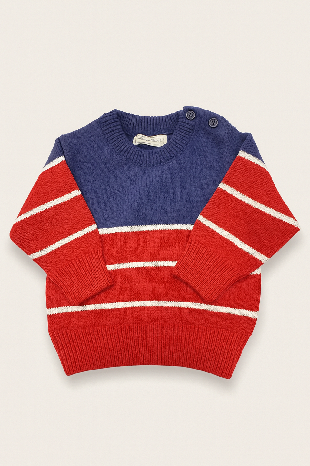 Boys Striped Sweater (Red & Navy Blue): Mini Minors
