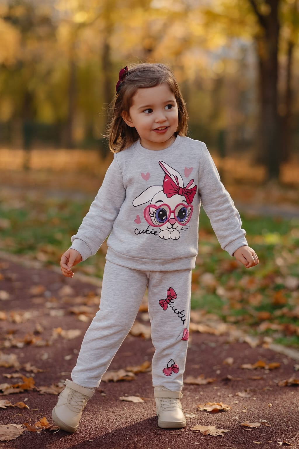Track Suit Fleece-tweety light grey