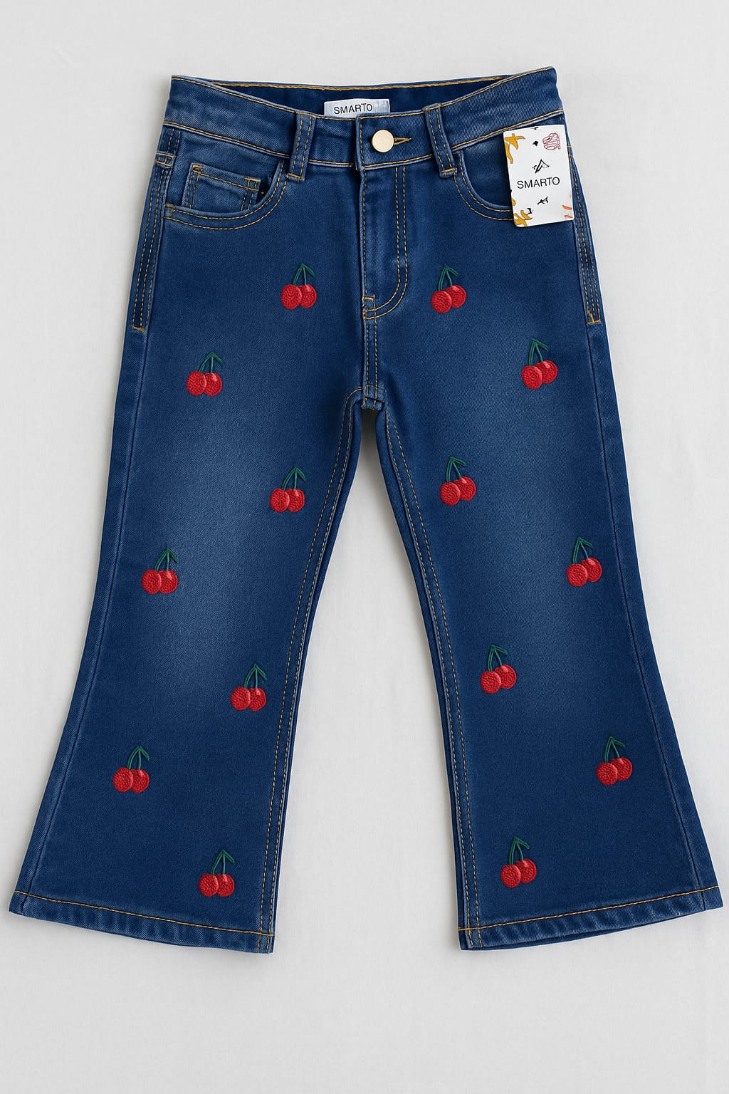 Cherry design Blue denim pant