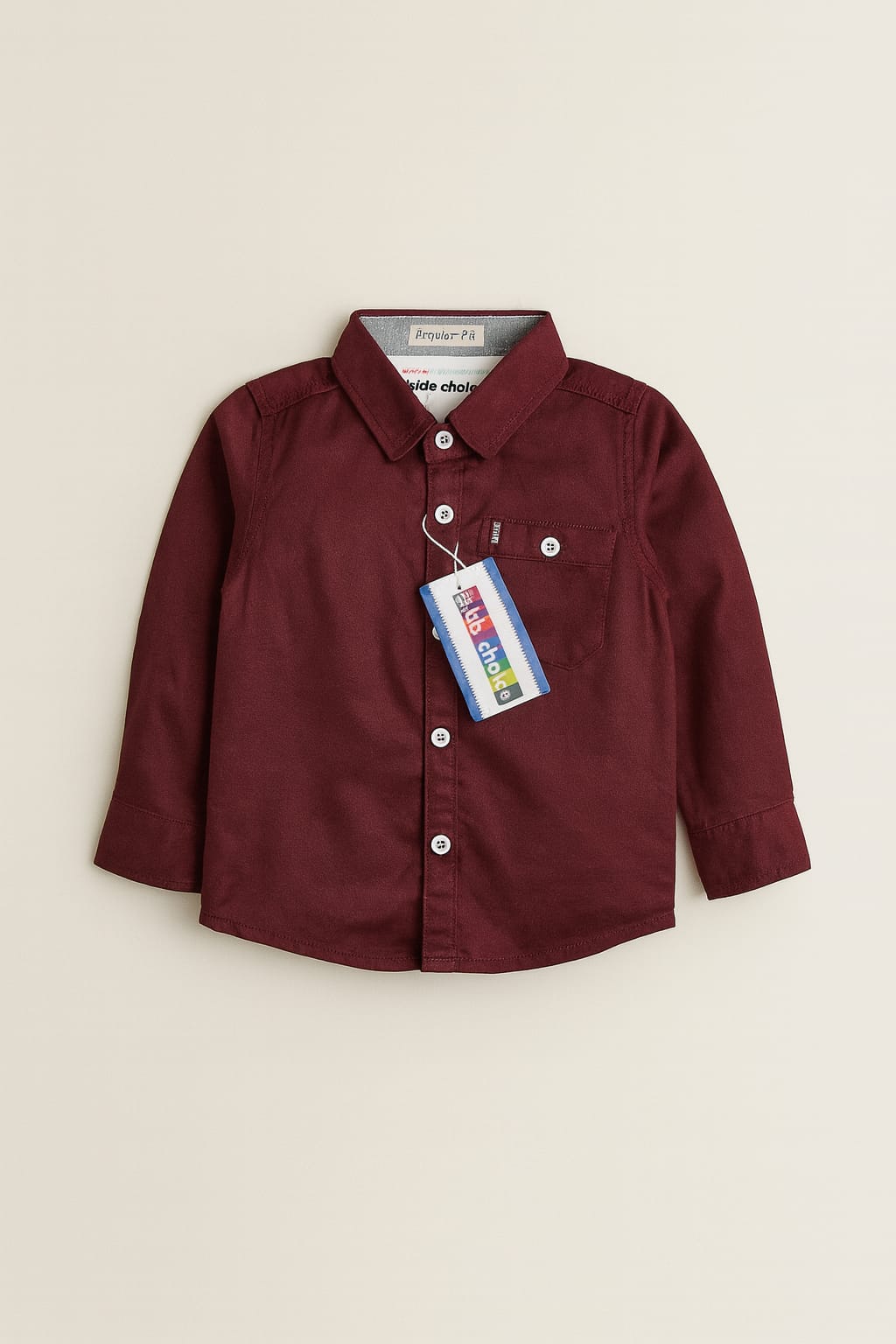 Boys Maroon Classic Button-Down Shirt