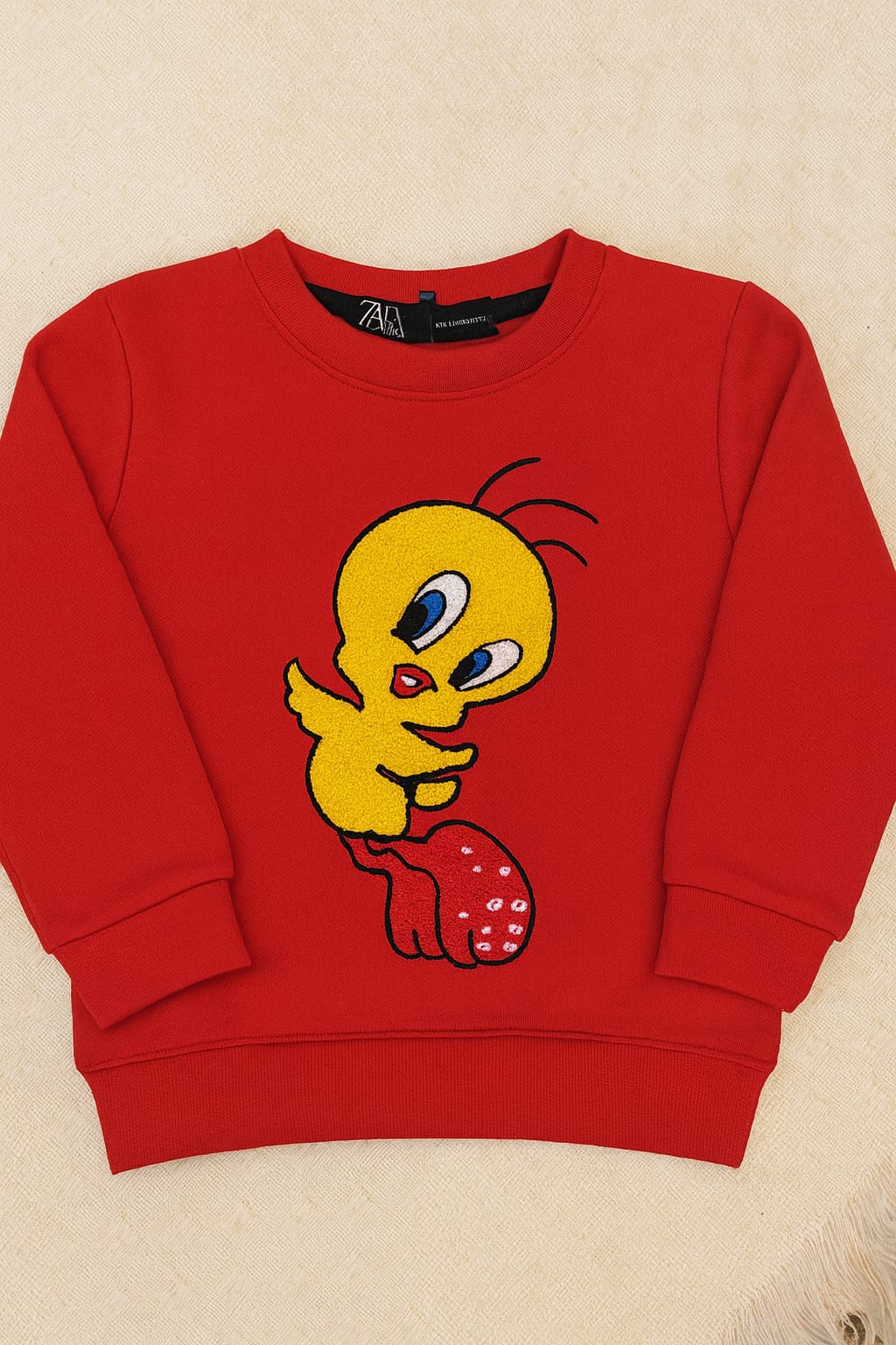 Red Tweety Embroidered Sweatshirt