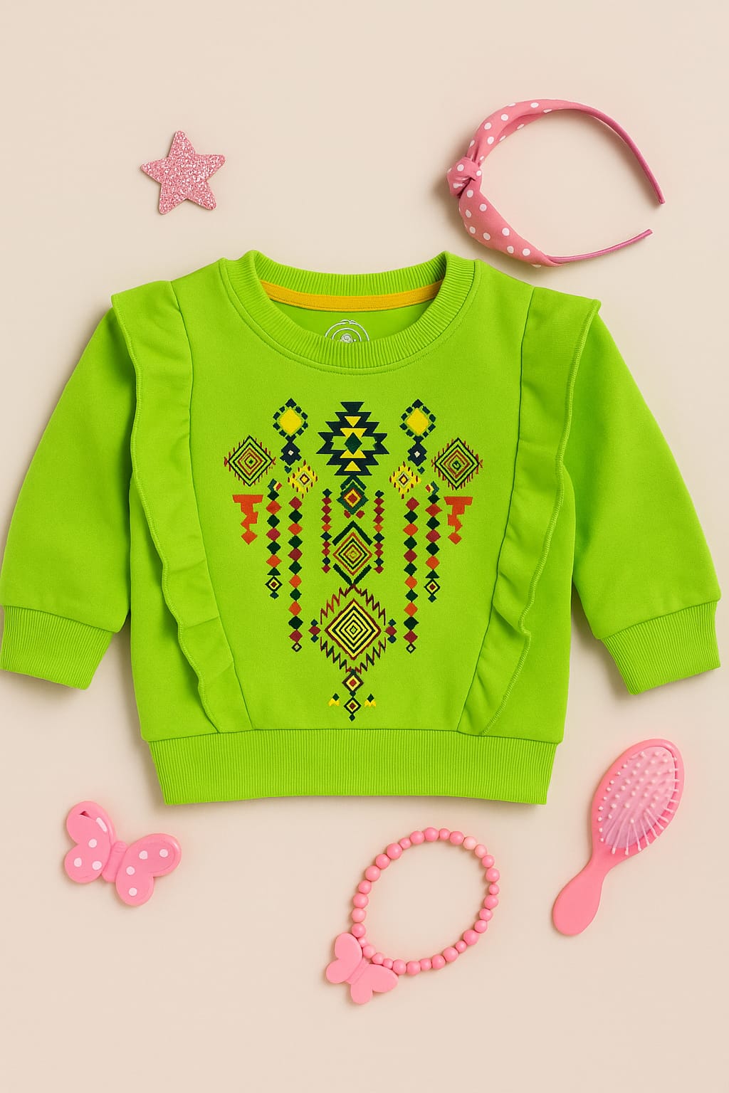Mini Craft-Parrot Green Fleece Shirt
