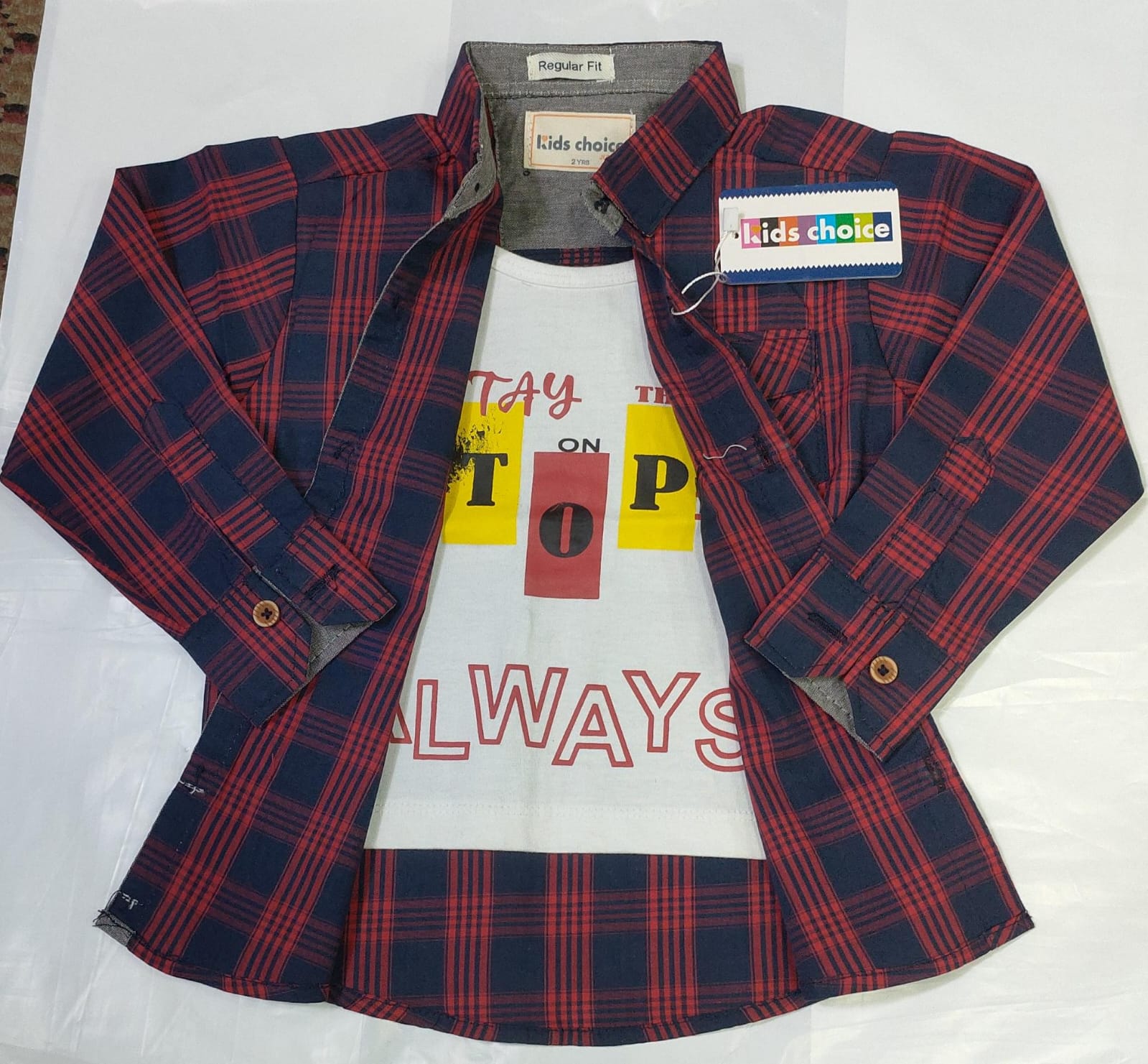 Checkered shirt blue and red imported stuff
