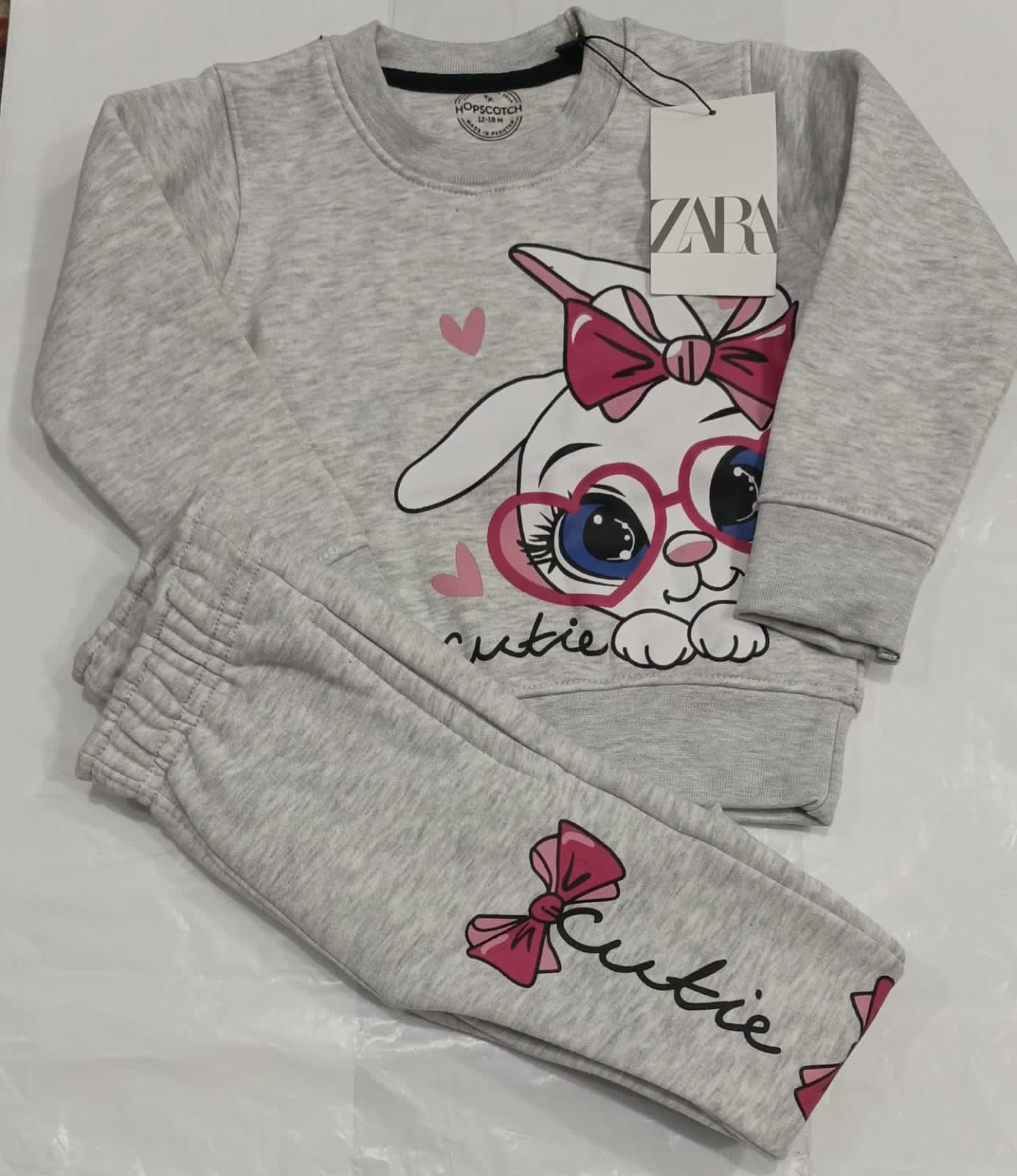 Track Suit Fleece-tweety light grey