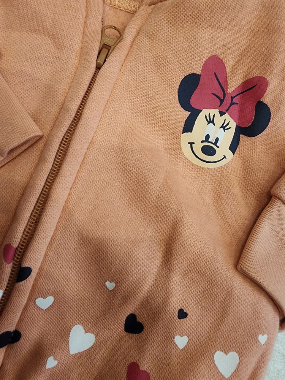 Peach zip-up hoodie:Mini Minors