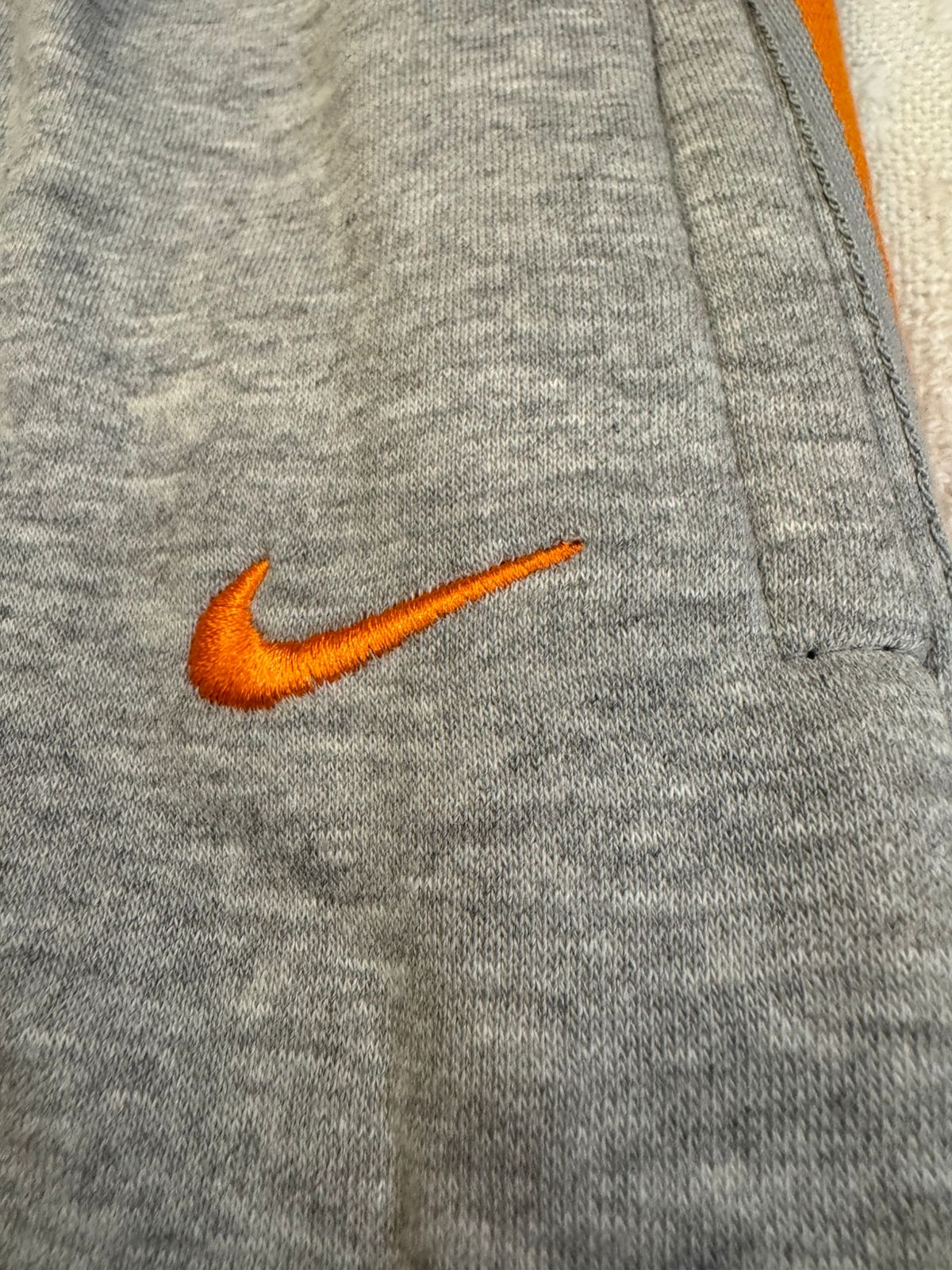 👟 Boys’ Grey Jogger Pants with Orange Side Stripe