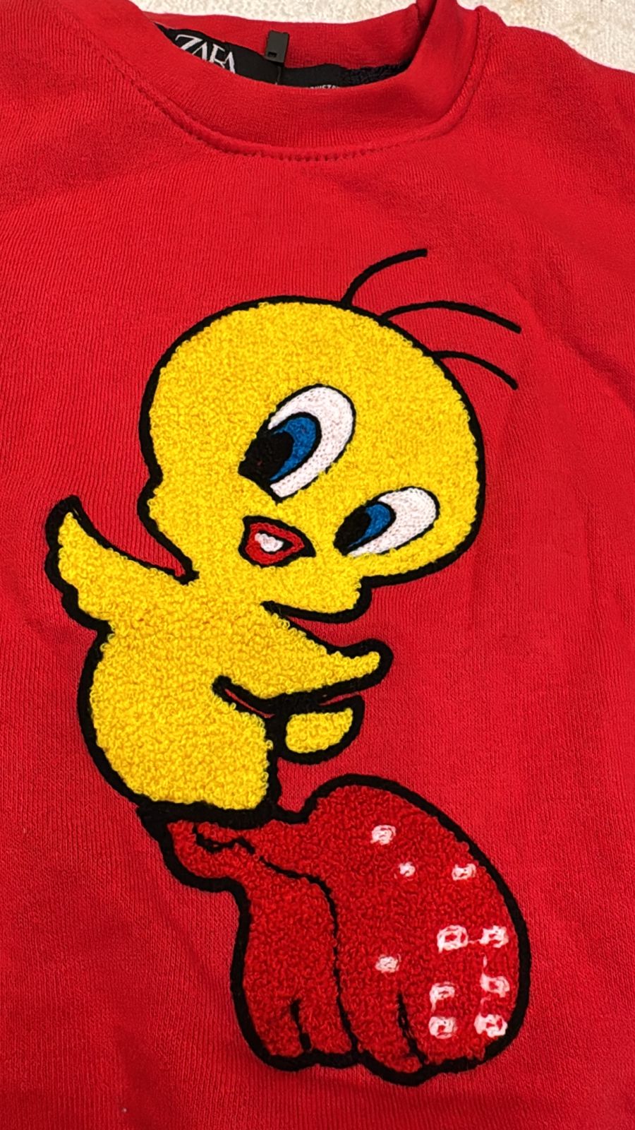 Kids Red Tweety Sweatshirt & Cargo Pant Set
