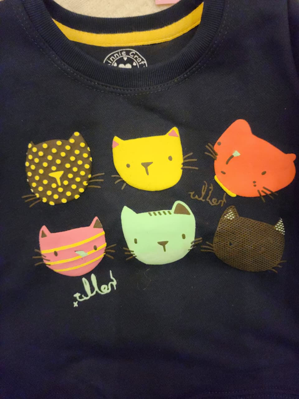 Playful Cats Graphic Sweatshirt – Navy Blue