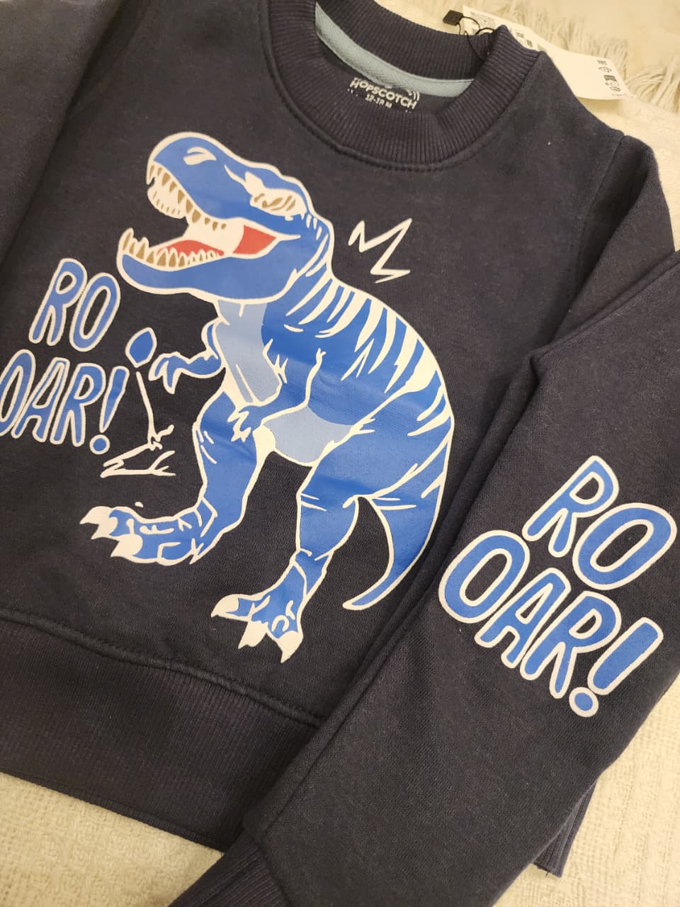 Boys' "ROAR!" Dinosaur Tracksuit Set – Royal Blue