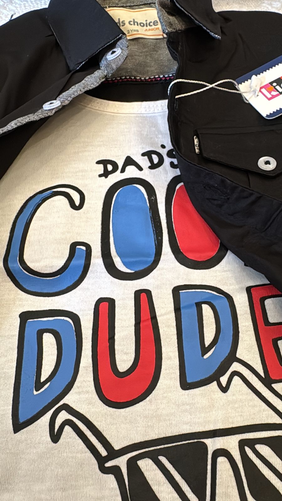 Boys Black Double Shirt : Regular Fit