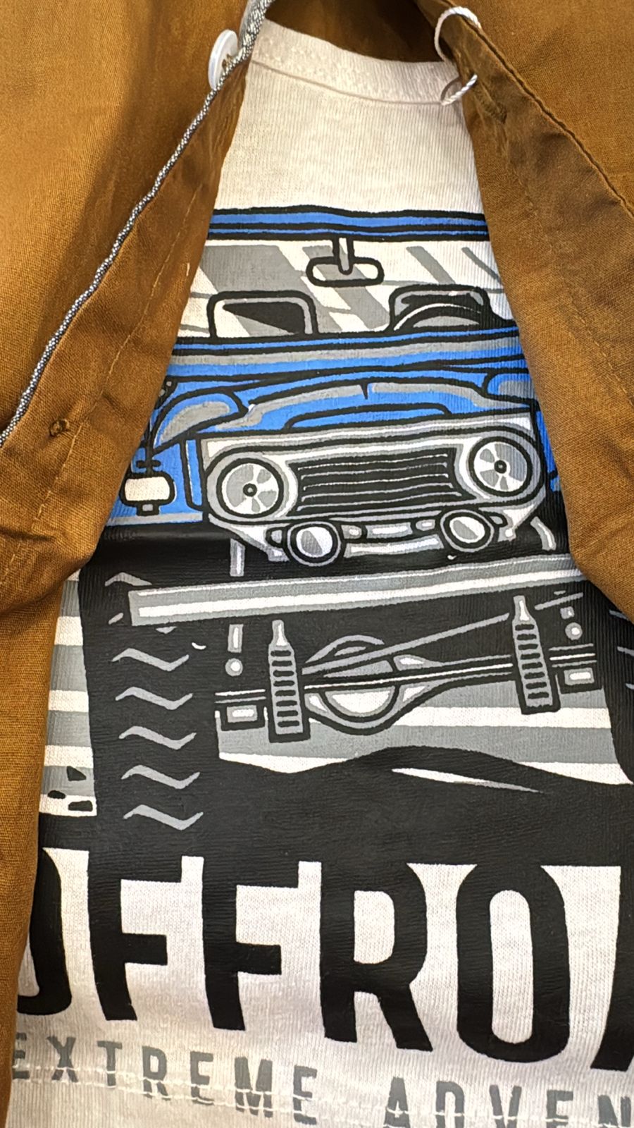 Boys Mustard Brown Casual Double Shirt: Regular Fit
