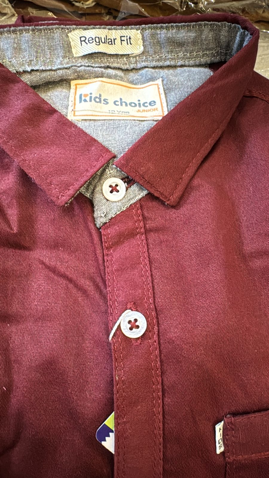 Boys Maroon Classic Button-Down Shirt
